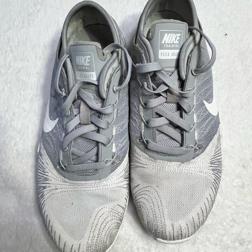 Nike Women’s Gray and White Flex Adapt Training Sneakers